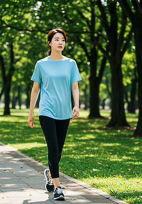 JPG 전신 나무 편집이미지 공원 여자 한명 잔디 성인 운동복 운동 걷기 산책 의료성형뷰티 성인여자한명만 편집실사 AI인물포토 AI콘텐츠 식물 1 옷 공공시설 모션 휴식 건강 사람 CG 여자한명만 성인여자만 파일형식 AI포토