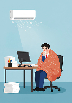 JPG 전신 남자 일러스트 한명 앉기 성인 여름 모니터 추위 담요 에어컨 책상 벽걸이 냉방병 바퀴의자 서류더미 울상 성인남자한명만 코풀기 국내일러스트 AI일러스트 AI콘텐츠 1 계절 가구 의자 모션 사람 컴퓨터 가전제품 질병 문서 남자한명만 성인남자만 파일형식 더미
