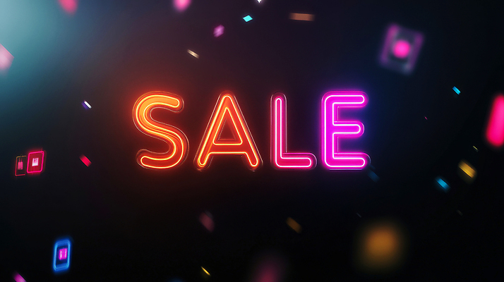 JPG 편집이미지 이벤트 사람없음 빛 쇼핑 세일 검은색 네온 꽃가루 이미지편집 편집실사 AI컴퓨터그래픽 AI콘텐츠 컬러 가루 CG 파일형식