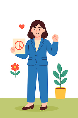 전신 여자 꽃 화분 일러스트 한명 미소 들기 정장 성인 파이팅 하트 투표용지 성인여자한명만 기표문양 일러캐릭터 AI파일 모양 식물 캐릭터 1 문양 옷 모션 표정 사람 투표 선거 여자한명만 성인여자만 파일형식 벡터
