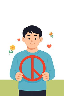 남자 꽃 일러스트 한명 미소 들기 상반신 성인 파이팅 하트 투표 성인남자한명만 기표문양 일러캐릭터 AI파일 모양 식물 캐릭터 1 문양 모션 표정 사람 선거 남자한명만 성인남자만 파일형식 벡터