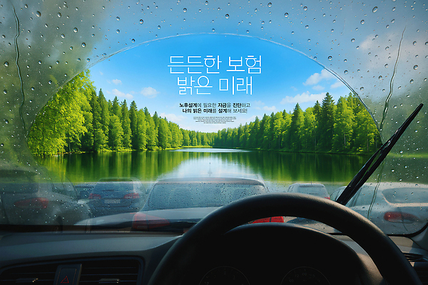 PSD 나무 구름 편집이미지 호수 하늘 미래 사람없음 깨끗함 맑음 물방울 숲 닦기 차안 보험 와이퍼 자동차핸들 정체 청명 이미지편집 자연요소 식물 컨셉 모션 날씨 핸들 파일형식