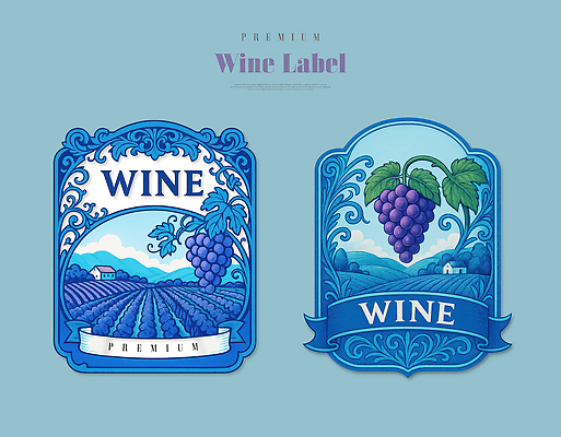 PSD 구름 편집이미지 하늘색 하늘 포도 주택 사람없음 세트 라벨 와인 심볼 포도밭 포도넝쿨 산맥 아르누보 이미지편집 자연요소 밭 과일 산 프레임 주류 미술 건물 파란색 덩굴 파일형식