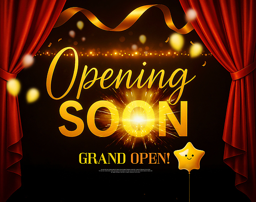 PSD 편집이미지 리본 사람없음 빨간색 빛 반짝임 무대 커튼 보케 별풍선 오픈행사 이미지편집 컬러 모션 오픈 풍선 파일형식