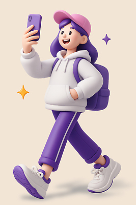 전신 PSD 편집이미지 여자 대학생 대학생라이프 책가방 3D캐릭터 한명 웃음 들기 성인 반짝임 스마트폰 3D 걷기 주머니손 베이지색 캡모자 성인여자한명만 편집3D 캐릭터 모자_잡화 1 학생 라이프스타일 컬러 가방 모션 표정 사람 핸드폰 스마트기기 디지털합성 여자한명만 성인여자만 파일형식
