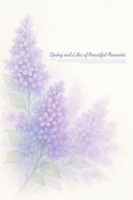 PSD 잎 일러스트 수채화 사람없음 보라색 번짐 라일락 국내일러스트 식물 꽃 컬러 파일형식 효과