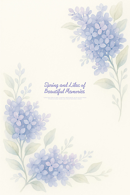 PSD 잎 일러스트 수채화 프레임 사람없음 번짐 라일락 국내일러스트 식물 꽃 파일형식 효과