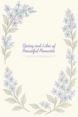 PSD 잎 일러스트 수채화 프레임 사람없음 번짐 라일락 국내일러스트 식물 꽃 파일형식 효과