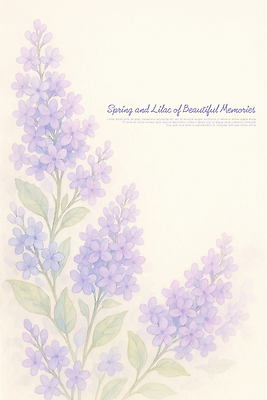 PSD 잎 일러스트 수채화 사람없음 보라색 번짐 라일락 국내일러스트 식물 꽃 컬러 파일형식 효과