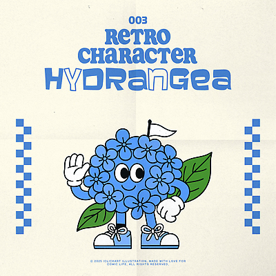 허리손 장갑 신발 잎 일러스트 미소 사람없음 파란색 손들기 깃발 손인사 수국 꽃캐릭터 일러캐릭터 AI파일 식물 캐릭터 잡화 꽃 컬러 포즈 모션 표정 인사 파일형식 벡터