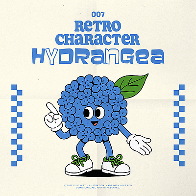 장갑 신발 잎 일러스트 미소 사람없음 파란색 손들기 가리킴 수국 꽃캐릭터 일러캐릭터 AI파일 식물 캐릭터 잡화 꽃 컬러 모션 표정 손짓 파일형식 벡터