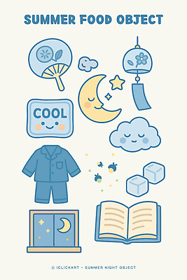 구름 별 일러스트 창문 미소 사람없음 책 여름 파란색 반짝임 눈감음 얼음 펼침 잠옷 부채 초승달 반딧불이 엘리먼트 풍경종 국내일러스트 쿨매트 AI파일 자연요소 옷 계절 컬러 곤충 모션 표정 매트 종 달 파일형식 벡터