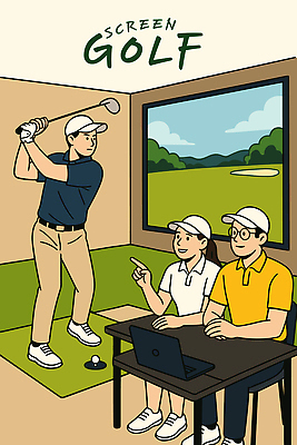 전신 여자 남자 의자 일러스트 골프공 미소 들기 앉기 성인 세명 노트북 골프채 가리킴 스윙 골프웨어 책상 골프장갑 손모으기 베이지색 스크린골프 스크린골프장 캡모자 성인만 안경낌 국내일러스트 AI파일 모자_잡화 옷 안경 컬러 포즈 가구 장갑 골프 공 모션 골프장 골프용품 표정 사람 손짓 전자제품 파일형식 벡터