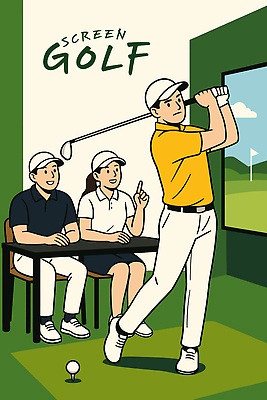 전신 여자 남자 의자 일러스트 골프공 미소 들기 앉기 성인 세명 초록색 골프채 가리킴 스윙 골프웨어 책상 골프장갑 스크린골프 스크린골프장 캡모자 성인만 국내일러스트 AI파일 모자_잡화 옷 컬러 포즈 가구 장갑 골프 공 모션 골프장 골프용품 표정 사람 손짓 파일형식 벡터