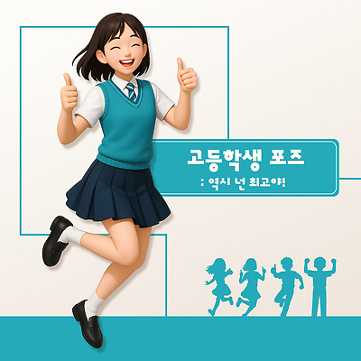 전신 PSD 편집이미지 여학생 여자 남자 실루엣 교복 남학생 청소년 고등학생 3D캐릭터 웃음 여러명 달리기 3D 만세 가리킴 청록색 따봉 다리들기 십대만 편집3D 캐릭터 학생 옷 컬러 다수 모션 촬영기법 표정 사람 손짓 최고 디지털합성 파일형식