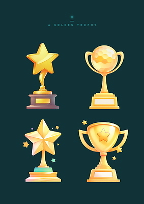 PSD 별 일러스트 사람없음 초록색 반짝임 우승 트로피 오브젝트 광택 엘리먼트 국내일러스트 자연요소 컬러 모션 최고 상_우승 파일형식