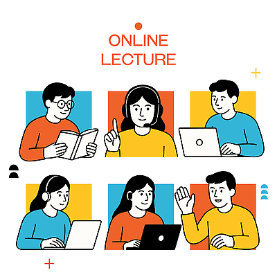 도형 여자 남자 일러스트 회의 협력 미소 들기 여러명 상반신 성인 책 노트북 컬러풀 손들기 헤드셋 가리킴 타이핑 온라인 화상통화 성인만 안경낌 조별과제 국내일러스트 AI파일 안경 컬러 음향기기 다수 비즈니스 모션 표정 사람 손짓 전자제품 헤드폰 과제 통화 파일형식 벡터