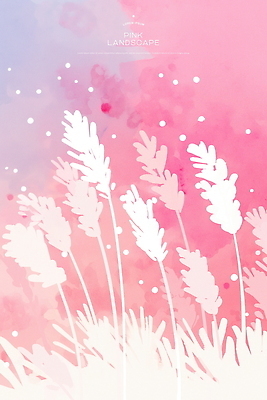 PSD 분홍색 일러스트 수채화 풍경 사람없음 억새밭 국내일러스트 컬러 억새 파일형식