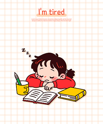 여자 어린이 엎드리기 일러스트 피곤 한명 앉기 소녀 상반신 책 연필 눈감음 펼침 머그컵 잠 졸음 연필꽂이 Z 소녀한명만 일러캐릭터 AI파일 캐릭터 1 알파벳 감정 컨셉 모션 문구용품 학용품 사람 컵 필기구 여자한명만 소녀만 파일형식 벡터