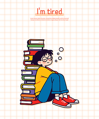 전신 남자 일러스트 청소년 피곤 한명 미소 앉기 눈감음 기댐 잠 졸음 웅크림 책더미 십대남자한명만 안경낌 일러캐릭터 AI파일 캐릭터 1 감정 안경 컨셉 모션 표정 사람 책 무더기 남자한명만 십대남자만 파일형식 벡터