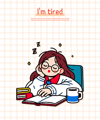 여자 의자 일러스트 청소년 피곤 한명 앉기 상반신 반짝임 눈감음 턱괴기 머그컵 잠 졸음 Z 책더미 십대여자한명만 안경낌 일러캐릭터 AI파일 캐릭터 1 알파벳 감정 안경 가구 컨셉 모션 사람 책 컵 무더기 여자한명만 십대여자만 파일형식 벡터