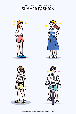 전신 여자 남자 꽃 하늘색 남방 일러스트 반바지 미소 여러명 성인 반짝임 자전거 반팔티셔츠 잡기 승차 주머니손 베레모 여름옷 민소매원피스 성인만 안경낌 일러캐릭터 AI파일 식물 캐릭터 모자_잡화 옷 원피스 안경 다수 셔츠 티셔츠 바지 모션 표정 사람 파란색 민소매 바이크 파일형식 벡터 여름_계절