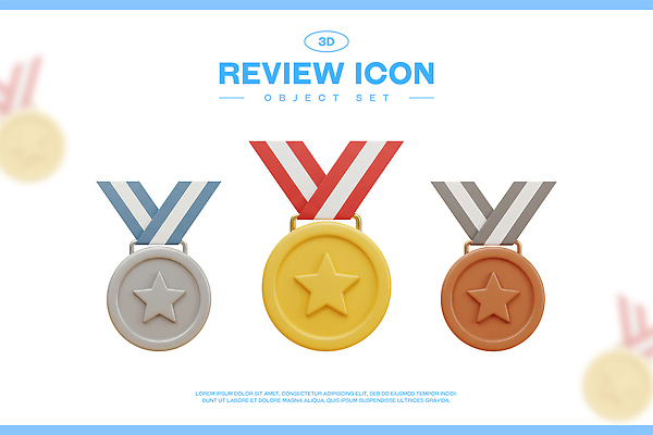 PSD 아이콘 별 사람없음 세트 3D아이콘 3D 오브젝트 금메달 금은동 동메달 리뷰 은메달 자연요소 메달 디지털합성 파일형식