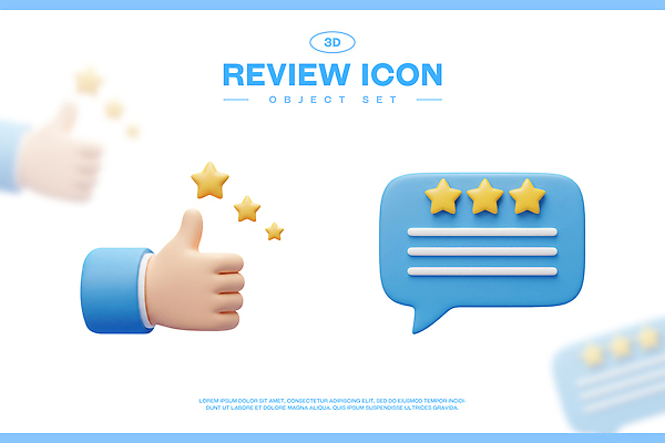 PSD 아이콘 손 하늘색 말풍선 신체부위 세트 3D아이콘 3D 오브젝트 따봉 리뷰 별점 사람 파란색 최고 디지털합성 점수 평가 파일형식