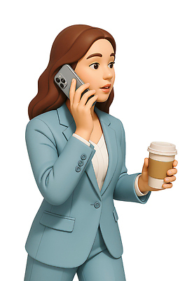 PSD 편집이미지 여자 3D캐릭터 한명 미소 들기 정장 성인 스마트폰 3D 걷기 비즈니스우먼 비즈니스캐릭터 통화 테이크아웃컵 성인여자한명만 편집3D 캐릭터 1 옷 비즈니스 모션 표정 사람 컵 핸드폰 스마트기기 직장인 디지털합성 여자한명만 성인여자만 파일형식