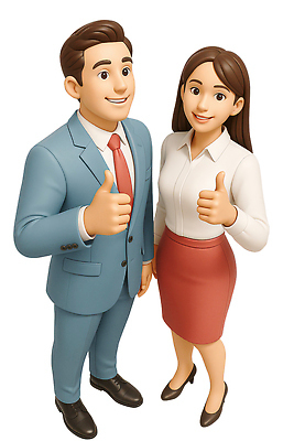 전신 PSD 편집이미지 여자 남자 3D캐릭터 미소 정장 성인 두명 하이앵글 3D 비즈니스맨 비즈니스우먼 비즈니스캐릭터 따봉 성인만 편집3D 캐릭터 옷 뷰포인트 비즈니스 표정 사람 최고 직장인 디지털합성 파일형식