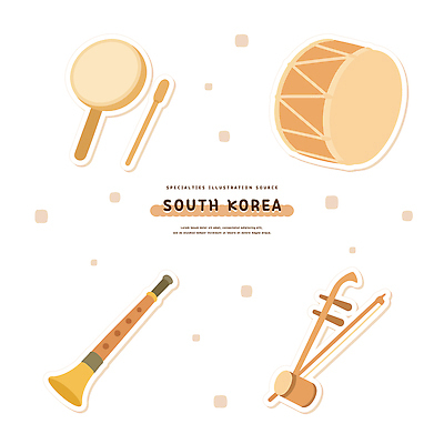한국전통 전통문화 일러스트 사람없음 세트 북 오브젝트 소고 해금 태평소 해금활대 국내일러스트 AI파일 전통 문화 악기 현악기 타악기 한국 국악기 관악기 파일형식 벡터