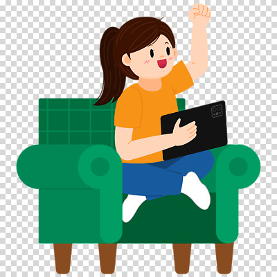 전신 편집이미지 여자 어린이 한명 웃음 들기 누끼 소녀 소파 태블릿 손들기 가부좌 PNG 소녀한명만 1 의자 모션 표정 사람 앉기 전자제품 스마트기기 여자한명만 소녀만 파일형식