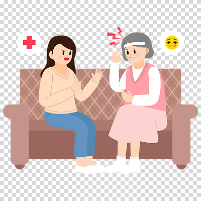전신 편집이미지 여자 노년 말풍선 누끼 앉기 성인 두명 소파 고통 걱정 PNG 다침 여자만 감정 의자 모션 사람 파일형식