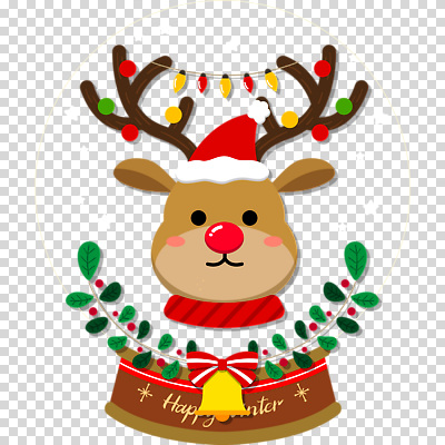 모양 식물 크리스마스 전구 사슴 신체부위 장식 산타클로스 파일형식 스노글로브 빨간코 산타모양 리본 종 잎 머리 루돌프 알전구 편집이미지 PNG 사람없음 누끼
