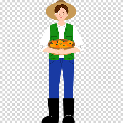 전신 편집이미지 남자 귤 장화 한명 미소 들기 누끼 성인 바구니 조끼 농부 밀짚모자 PNG 성인남자한명만 직업 모자_잡화 1 신발 과일 모션 표정 사람 외투 남자한명만 성인남자만 파일형식