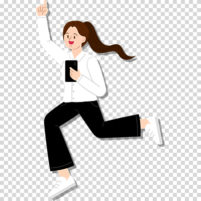 전신 편집이미지 여자 한명 미소 들기 누끼 성인 스마트폰 달리기 손들기 PNG 성인여자한명만 1 모션 표정 사람 핸드폰 스마트기기 여자한명만 성인여자만 파일형식