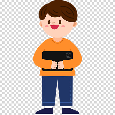 전신 편집이미지 남자 어린이 한명 웃음 들기 누끼 소년 태블릿 PNG 소년한명만 1 모션 표정 사람 전자제품 스마트기기 남자한명만 소년만 파일형식