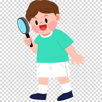 전신 편집이미지 남자 어린이 돋보기 한명 웃음 들기 누끼 소년 관찰 PNG 소년한명만 1 모션 표정 사람 남자한명만 소년만 파일형식