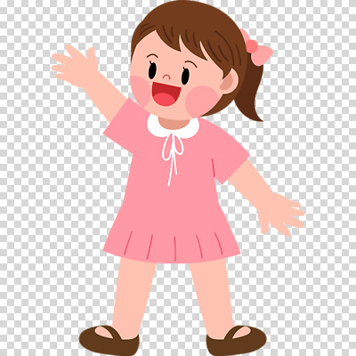 전신 편집이미지 여자 어린이 분홍색 한명 웃음 누끼 소녀 손들기 손인사 PNG 소녀한명만 1 컬러 모션 표정 사람 인사 여자한명만 소녀만 파일형식
