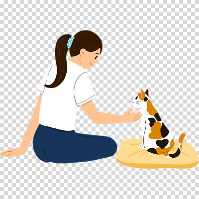 전신 편집이미지 여자 방석 한명 미소 누끼 앉기 성인 고양이 PNG 성인여자한명만 쓰다듬기 반려묘 냥집사 1 포유류 모션 표정 사람 반려동물 합성어 여자한명만 성인여자만 파일형식