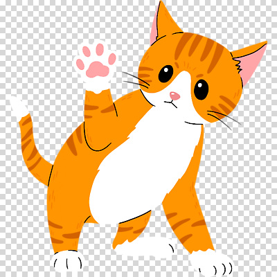 편집이미지 누끼 사람없음 손들기 주황색 고양이 PNG 컬러 포유류 모션 반려동물 파일형식