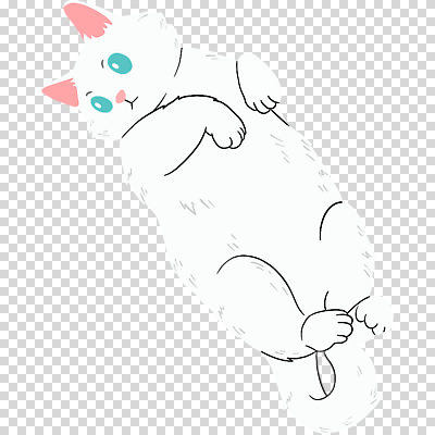 편집이미지 누끼 사람없음 눕기 고양이 흰색 PNG 컬러 포유류 모션 반려동물 파일형식