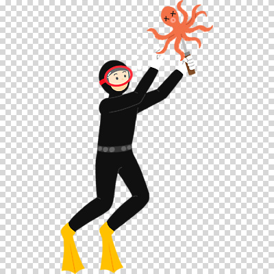 전신 편집이미지 한명 누끼 사람 칼 물안경 오리발 잠수 사냥 문어 잠수복 해녀 PNG 잠수경 바디슈트 직업 1 옷 연체동물 수중동물 수영용품 파일형식