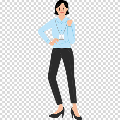 1 여자 포즈 비즈니스 모션 표정 사람 직장인 여자한명만 성인여자만 파일형식 미소 허리손 파이팅 사원증 비즈니스우먼 전신 한명 성인여자한명만 성인 편집이미지 PNG 누끼