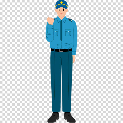 모자_잡화 1 컬러 유니폼 모션 표정 사람 경찰 남자한명만 성인남자만 파일형식 미소 파란색 파이팅 경찰모자 경찰복 전신 한명 남자 성인남자한명만 성인 편집이미지 PNG 누끼
