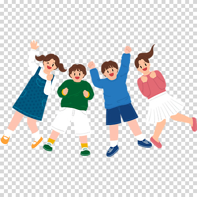 여자 남자 어린이 다수 컨셉 모션 표정 사람 파일형식 윙크 손들기 활기 웃음 눕기 어린이만 여러명 소녀 소년 편집이미지 PNG 전신 누끼