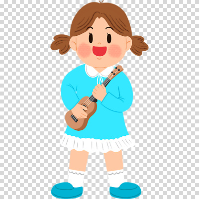 전신 편집이미지 여자 어린이 연주 한명 웃음 들기 누끼 소녀 우쿨렐레 PNG 소녀한명만 1 음악 모션 현악기 표정 사람 여자한명만 소녀만 파일형식