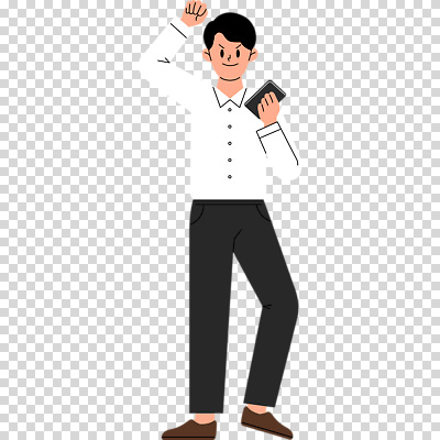 1 모션 표정 사람 핸드폰 스마트기기 남자한명만 성인남자만 파일형식 스마트폰 들기 파이팅 손들기 미소 전신 한명 남자 성인남자한명만 성인 편집이미지 PNG 누끼
