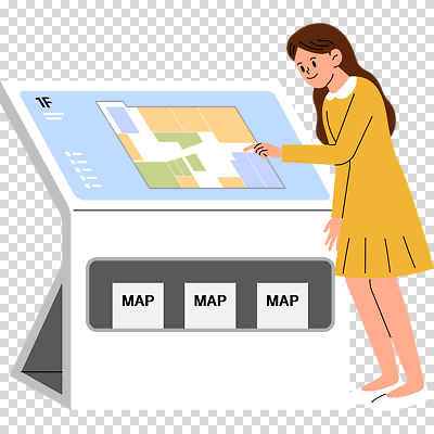 전신 편집이미지 여자 지도 한명 미소 누끼 성인 터치 가리킴 PNG 터치스크린 성인여자한명만 층별배치도 안내도 1 표정 사람 손짓 표지판 여자한명만 성인여자만 파일형식