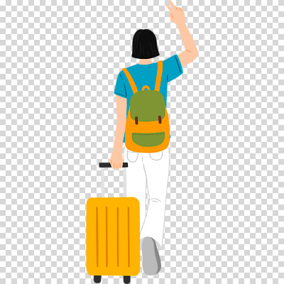 1 뷰포인트 가방 모션 사람 손짓 여행가방 여자한명만 성인여자만 파일형식 여행 배낭 캐리어 당기기 손들기 브이 전신 뒷모습 한명 여자 성인여자한명만 성인 편집이미지 PNG 누끼